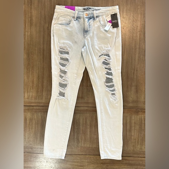 Mossimo Jeans Womens 6 Mid Rise Skinny Denim Pants Ladies Distressed Light NWT - Picture 8 of 8